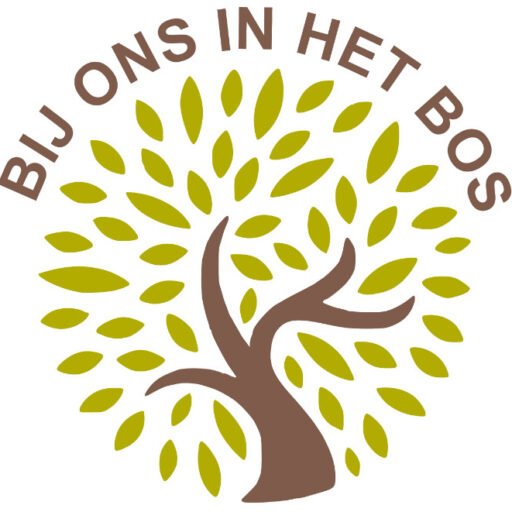 Overnachten in Bed and Breakfast B&B Bij ons in het bos in Bergen op Zoom. Logo vakantiehuis Bij ons in het bos